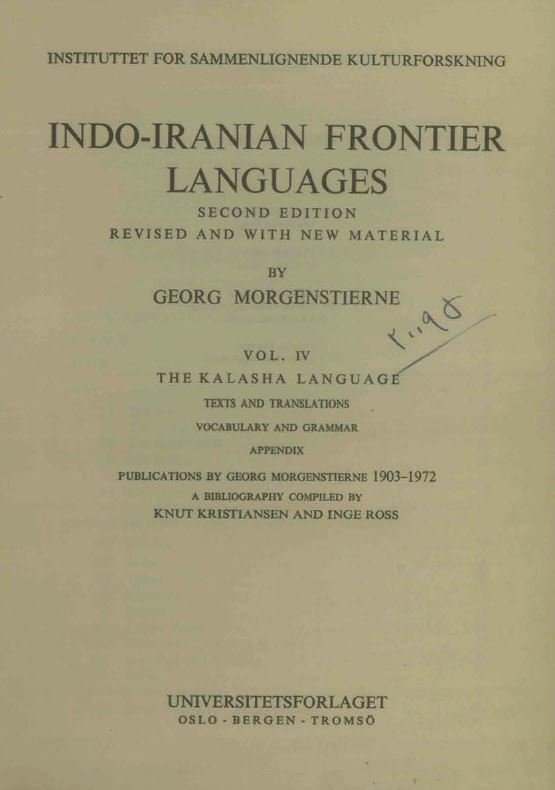 indo - iranian frontier languages iv